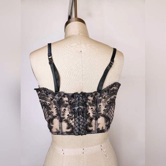 I.D. Sarrieri Green Lace Bustier 34C Sheer See through Sexy Used Once $600 - Picture 8 of 11